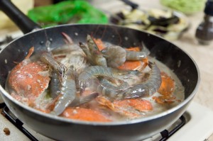 Crabes et crevettes au lait de coco © Quentin Gaudillière