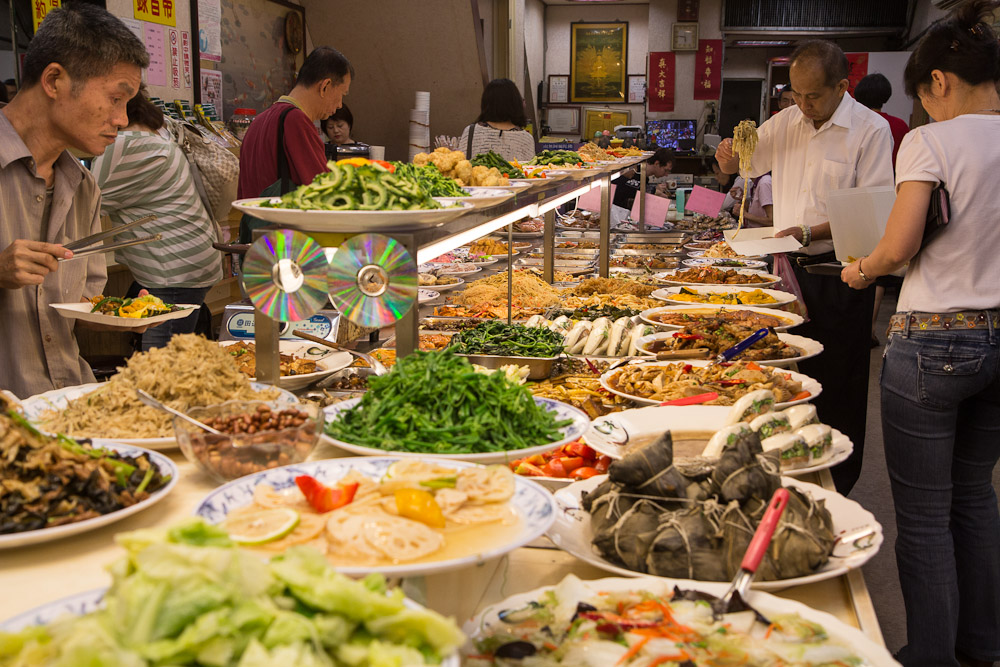 Buffet végétarien à Taipei © Camille Oger