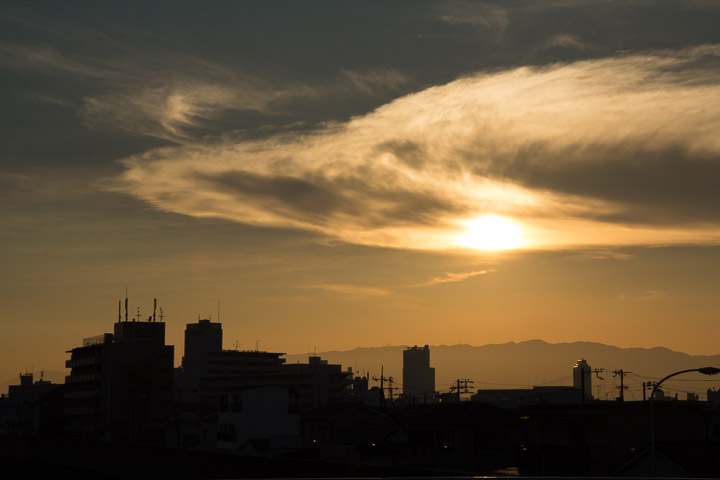 Coucher de soleil sur Ōsaka © Camille Oger