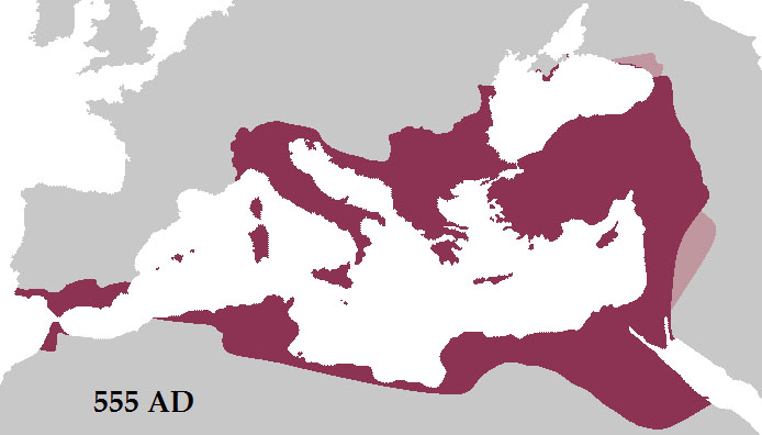 Empire byzantin en 555 Empire byzantin en 555