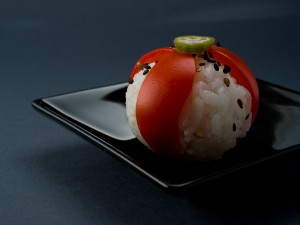 Temari sushi tomate et gombo